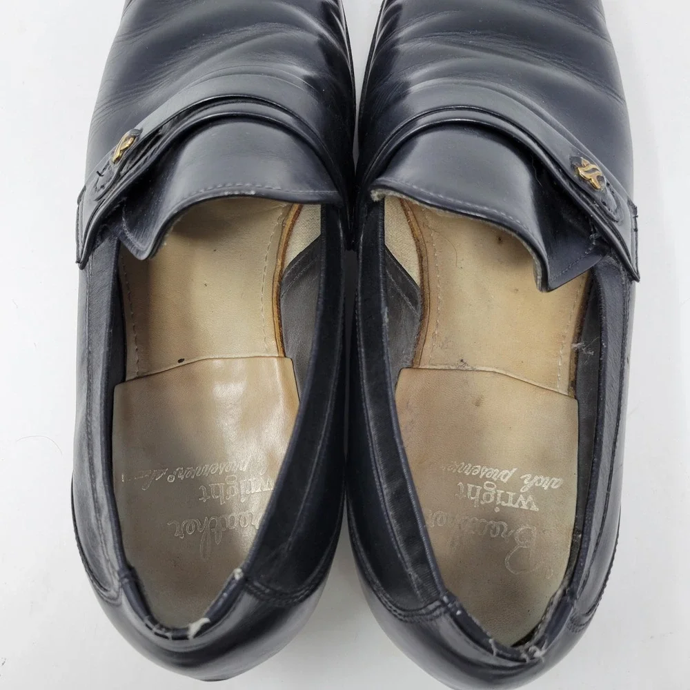 Wright Breather Arch Preserver Mens Black‎ Leather Loafers 10.5 D 802066B USA